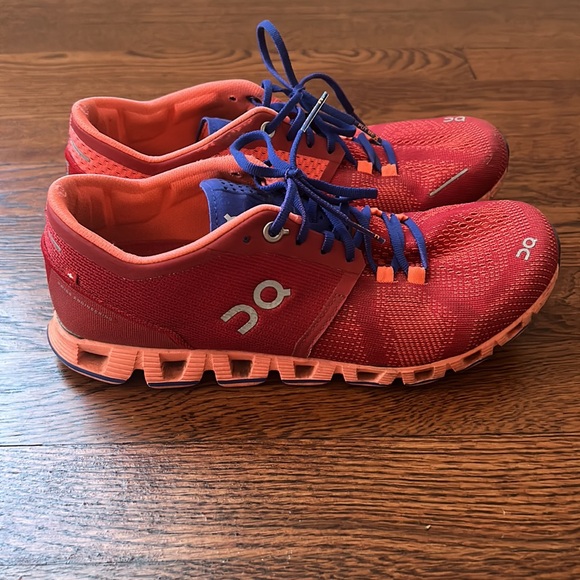 On Running Red and Blue Sneakers - Picture 2 of 3